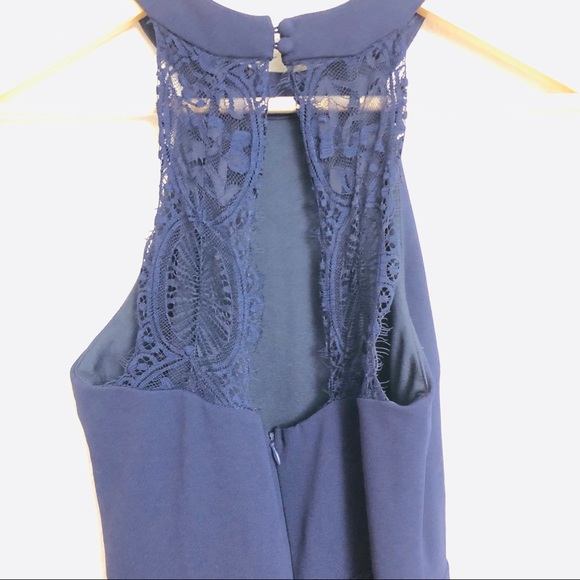 Lulus Joella Halter Maxi gown Dress blue size s - Picture 7 of 13